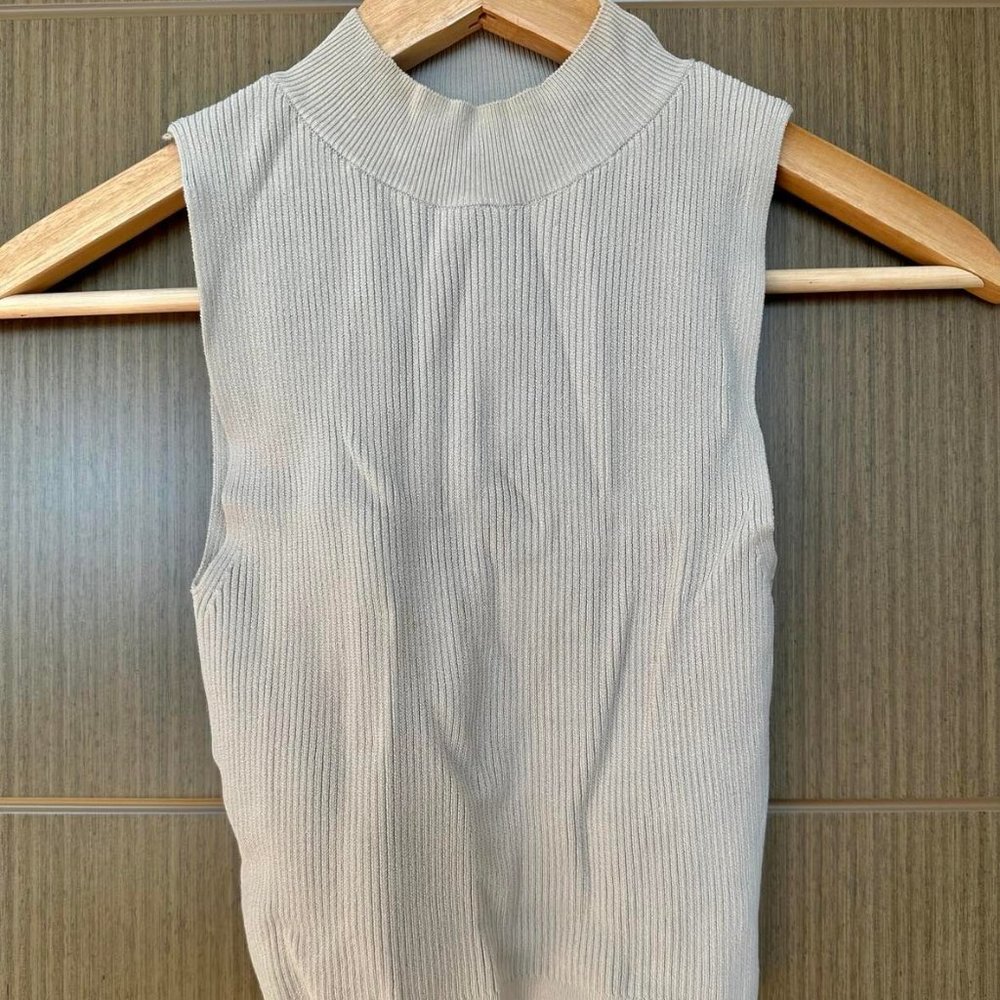 MANGO Cream Tan Crop Top - Size S